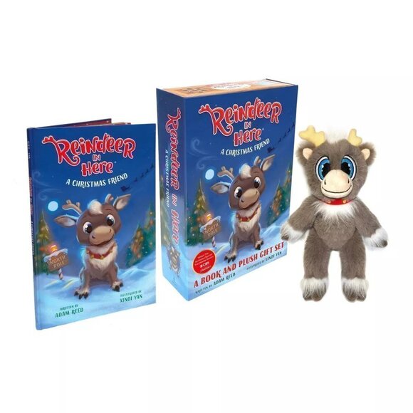 NWT - Reindeer in Here - by Adam Reed Plush & Hardcover Book - Picture 1 of 5